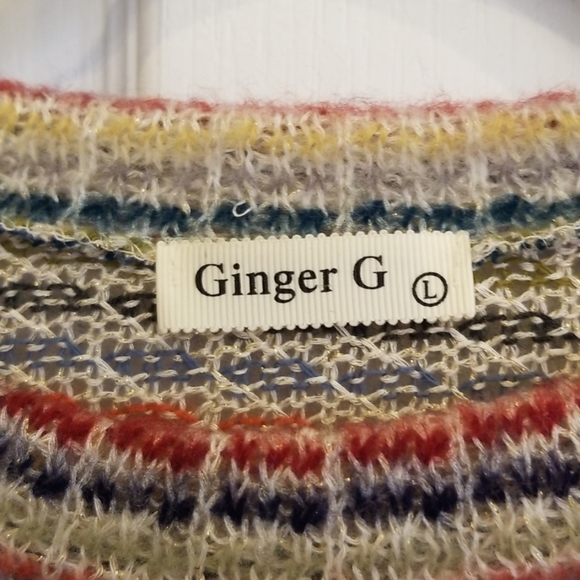 Multicolor Crop Knit 3/4 Length Sleeves - Picture 2 of 4